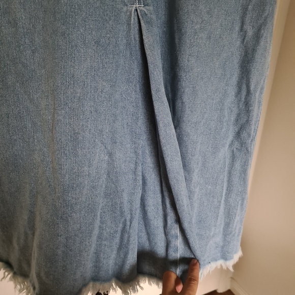 Zimmermann Denim 1 Faded Blue Distressed Knee Lenght with Waist Strap Belt Skirt - Picture 6 of 11